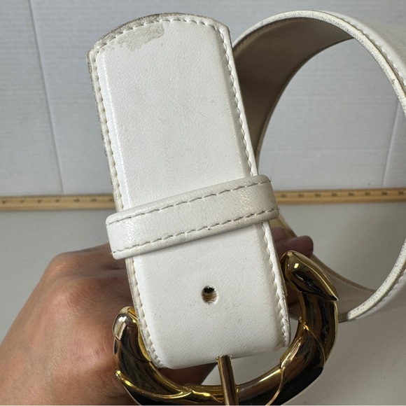Y2K Women's Preppy Vintage Emmanuel Boho 90s White Belt Petite Small - Picture 4 of 15